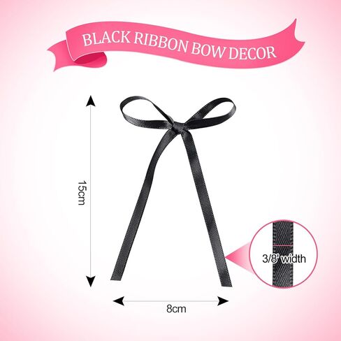 REGUICORP 50PCS Bow Cake Toppers, Black Bows Cake Decorations, Black Ribbon Bows for Birthdays, Weddings, Bachelorette Parties, Graduation Celebrations, Dessert Table Supplies in Saudi Arabia