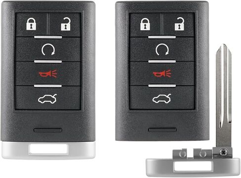 2PCS Smart Remote Key Fob Replacement for Cadillac CTS 2008 2009 2010 2011 2012 2013 2014 STS 2008-2011 Keyless Entry Remote Control M3N5WY7777A 5 Buttons in Saudi Arabia