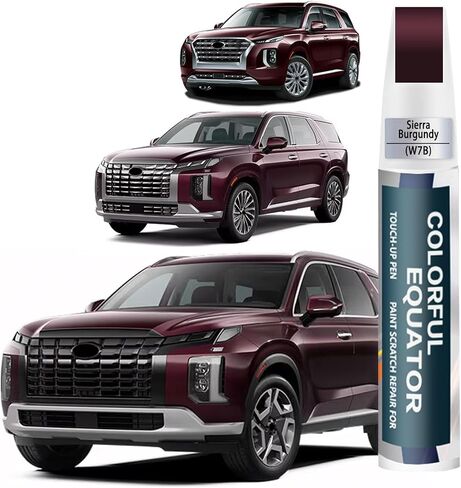 طلاء لمسات السيارة (W7B Sierra Burgundy) متوافق مع Hyundai، قلم طلاء السيارة لإصلاح الخدوش، طلاء لمس اثنين في واحد، مزيل خدوش السيارة الفاخر للخدوش العميقة in Kuwait