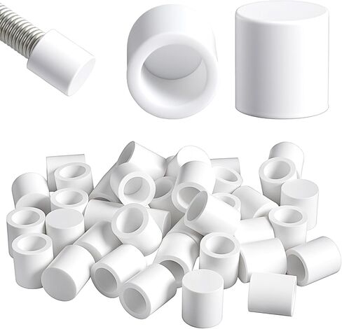 40 PCS Rubber Door Stopper 0.42" Door Stop Tips & Caps Replacement Universal Bumper Protector Tips Caps Wall-Mount White Rubber End Cap for Home Office Doors Wall Protection in Saudi Arabia