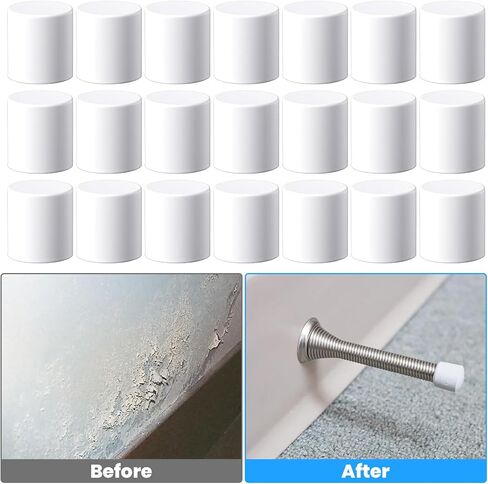 40 PCS Rubber Door Stopper 0.42" Door Stop Tips & Caps Replacement Universal Bumper Protector Tips Caps Wall-Mount White Rubber End Cap for Home Office Doors Wall Protection in Saudi Arabia