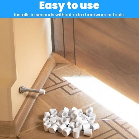 40 PCS Rubber Door Stopper 0.42" Door Stop Tips & Caps Replacement Universal Bumper Protector Tips Caps Wall-Mount White Rubber End Cap for Home Office Doors Wall Protection in Saudi Arabia