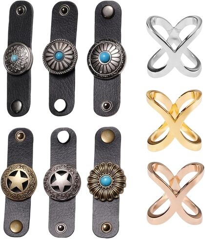 Bandana Ring and Scarf Slide Set of 9, Versatile Fashion Accessories for Headbands and Neckwear, Multiple Styles for Various Outfits, Durable Material Construction in Saudi Arabia