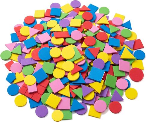 QIDIWIN 1000 Pcs Self-Adhesive Foam Geometric Stickers, Assorted Shapes Colorful Craft Stickers for Kids DIY Art, Scrapbooking, Card Making, Classroom Educational Activities & Home Decor in Saudi Arabia