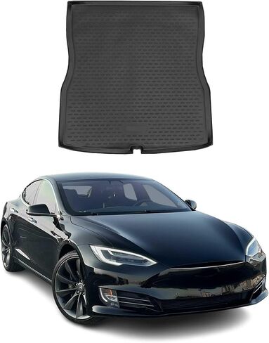 بطانة OMAC Cargo Mats Liner لـ Tesla Model S 2014-2020 مقاومة للماء TPE باللون الأسود in Kuwait