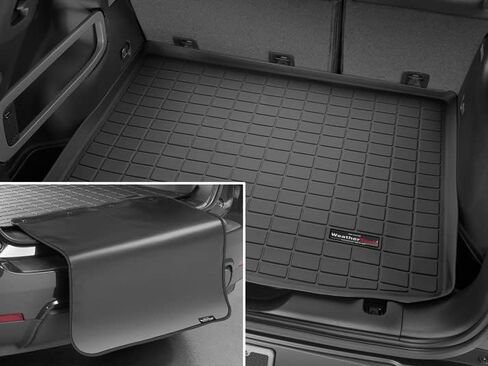 بطانة صندوق السيارة من WeatherTech مع واقي ممتص للصدمات لسيارة Hyundai Tucson Hybrid - خلف الصف الثاني مع واقي ممتص الصدمات (401808SK)، أسود in Kuwait