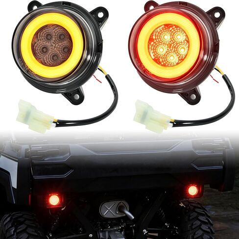 مجموعة مصابيح إشارة الانعطاف LED من SAUTVS لـ Kawasaki Mule Pro، مصابيح خلفية سوداء مدخنة لمصابيح إيقاف الفرامل لـ Kawasaki Mule Pro-FXT DXT FXR DX FX 2015-2026 ملحقات (قطعتان) in Kuwait