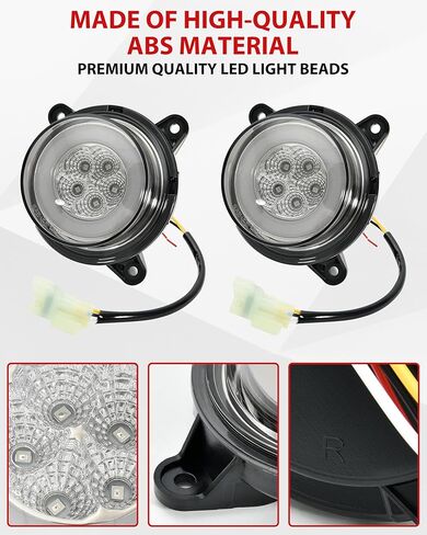 مجموعة مصابيح إشارة الانعطاف LED من SAUTVS لـ Kawasaki Mule Pro، مصابيح خلفية سوداء مدخنة لمصابيح إيقاف الفرامل لـ Kawasaki Mule Pro-FXT DXT FXR DX FX 2015-2026 ملحقات (قطعتان) in Kuwait