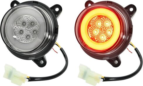 مجموعة مصابيح إشارة الانعطاف LED من SAUTVS لـ Kawasaki Mule Pro، مصابيح خلفية سوداء مدخنة لمصابيح إيقاف الفرامل لـ Kawasaki Mule Pro-FXT DXT FXR DX FX 2015-2026 ملحقات (قطعتان) in Kuwait