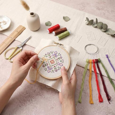 50pcs Embroidery Floss Bobbins, Clear Floss Drops Cross Stitch with Hinged Ring Portable Embroidery Flosses Organizer Sewing DIY Crafts Accessories for Cross Thread Sewing Storage in Kuwait