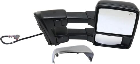 مرآة سحب ساخنة من جانب الركاب JC Whitney لسيارة Ford F-250 F-350 Super Duty 2011-2016 قابلة للطي مع ضوء إشارة وذاكرة؛ بدون شاشة النقطة العمياء، يمتد تلقائيًا مع غطائين in Kuwait