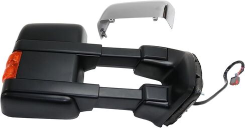 مرآة سحب ساخنة من جانب الركاب JC Whitney لسيارة Ford F-250 F-350 Super Duty 2011-2016 قابلة للطي مع ضوء إشارة وذاكرة؛ بدون شاشة النقطة العمياء، يمتد تلقائيًا مع غطائين in Kuwait