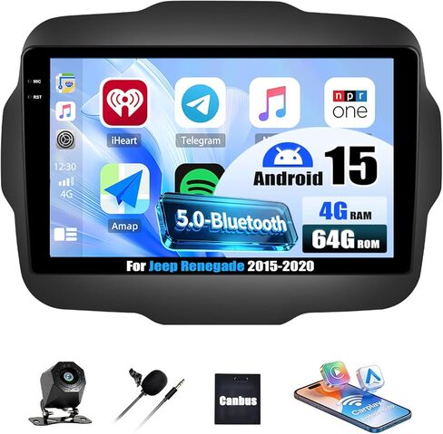 【8-Core 2+64G】 Android 13 Car Radio for Jeep Grand Cherokee 2014-2020,9'' IPS Touchscreen Car Stereo with Wireless Carplay Android Auto Mirror Link Bluetooth DSP GPS WiFi SWC+AHD Backup Camera&MIC in Saudi Arabia