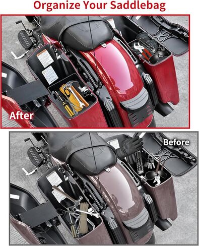 Rear Hard Saddlebag Tray Organizer Tool Box Saddle bag Organizer Tray Top Shelf for Harley Street Electra Road Glide Road King Ultra Limited Touring 2014-2023 Accessories (Left & Right) in Kuwait