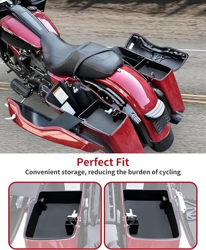 Rear Hard Saddlebag Tray Organizer Tool Box Saddle bag Organizer Tray Top Shelf for Harley Street Electra Road Glide Road King Ultra Limited Touring 2014-2023 Accessories (Left & Right) in Kuwait