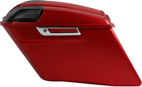HR3 Wicked Red Denim حقائب سرج صلبة متمددة وأغطية مكبر صوت مقاس 4 بوصات متوافقة مع 2019 Street Glide Special FLHXS Road Glide Special FLTRXS مناسبة لموديلات Harley Touring 2014-2024 in Kuwait