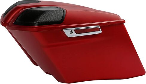 HR3 Wicked Red Denim حقائب سرج صلبة متمددة وأغطية مكبر صوت مقاس 4 بوصات متوافقة مع 2019 Street Glide Special FLHXS Road Glide Special FLTRXS مناسبة لموديلات Harley Touring 2014-2024 in Kuwait