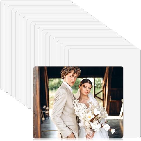Xosjska 20 Pack 8''x 6'' Sublimation Metal Photo Blanks, 0.45mm Aluminum Sublimation Blank for DIY Printing, Wall Decor, Room Decor in Kuwait