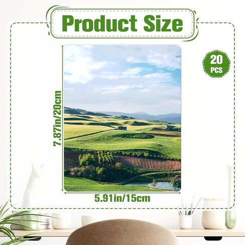 Xosjska 20 Pack 8''x 6'' Sublimation Metal Photo Blanks, 0.45mm Aluminum Sublimation Blank for DIY Printing, Wall Decor, Room Decor in Kuwait