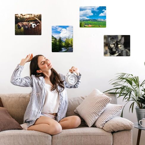Xosjska 20 Pack 8''x 6'' Sublimation Metal Photo Blanks, 0.45mm Aluminum Sublimation Blank for DIY Printing, Wall Decor, Room Decor in Kuwait