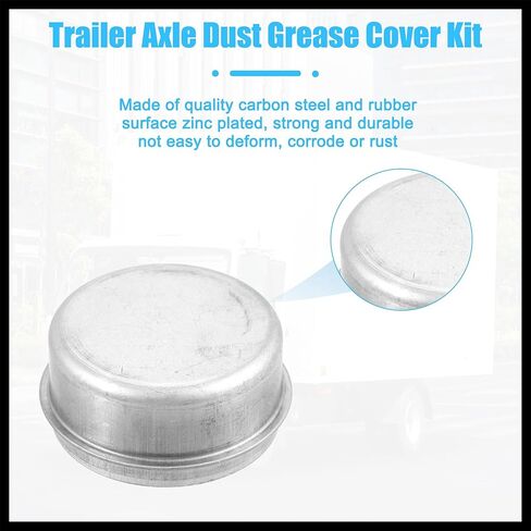 4pcs 2.72" Trailer Axle Dust Cap Cup Grease Cover for Dexter EZ Lube Trailer Camper 7000 to 8000 Lb Axle Wheel Hub Bearing Durable Material in Kuwait