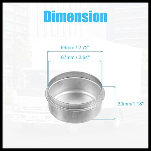 4pcs 2.72" Trailer Axle Dust Cap Cup Grease Cover for Dexter EZ Lube Trailer Camper 7000 to 8000 Lb Axle Wheel Hub Bearing Durable Material in Kuwait