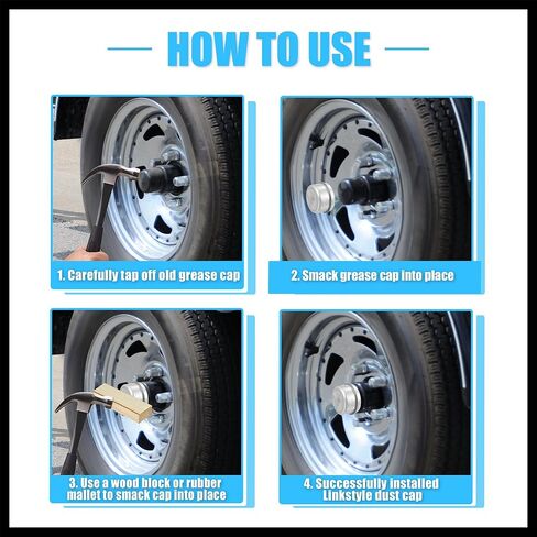 4pcs 2.72" Trailer Axle Dust Cap Cup Grease Cover for Dexter EZ Lube Trailer Camper 7000 to 8000 Lb Axle Wheel Hub Bearing Durable Material in Kuwait