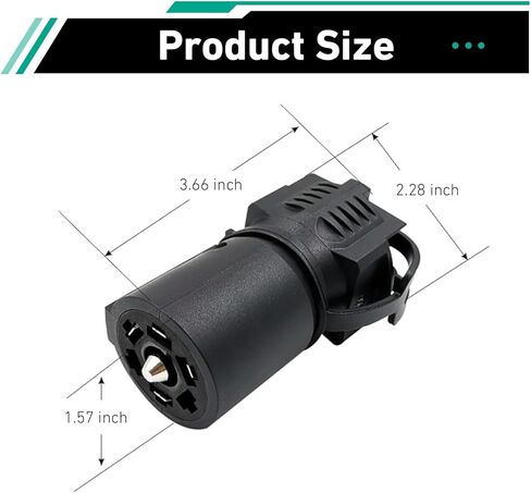 Trailer Plug Adapter, 7 Pin Round to 4 Pin/5 Pin Trailer Light Adapter, 2 in 1 Design Trailer Plug Connector with Dust Cover, Universal for RV Truck Tow Hitch Boat (Black) in Kuwait