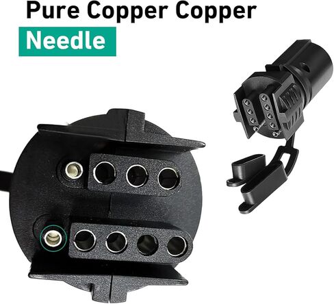 Trailer Plug Adapter, 7 Pin Round to 4 Pin/5 Pin Trailer Light Adapter, 2 in 1 Design Trailer Plug Connector with Dust Cover, Universal for RV Truck Tow Hitch Boat (Black) in Kuwait