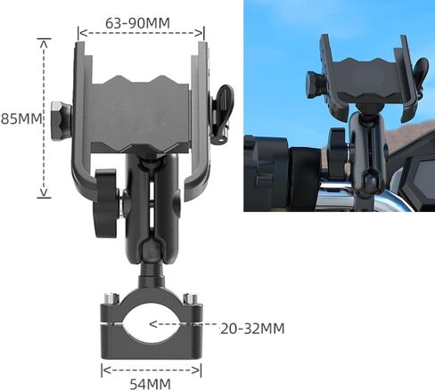 Motorcycle Phone Holder Aluminum Fork Stem Mount Base with 1'' Ball for CBR600RR CBR 1000RR-R Panigale V2 Ninja 400 S1000RR Stem Holes 12mm to 25.4mm in Kuwait