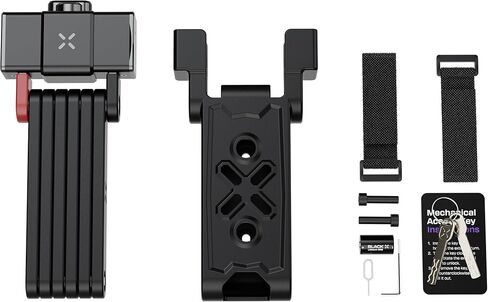 BLACK X Titan Secure Folding Lock, Bike Lock for Urban Commuting, Motorcycle Accessories, Compact, Portable Ebike Accessories, Smart Keyless Access, 79 cm Length, Black in Kuwait