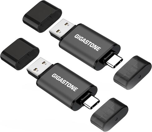GIGASTONE Z40 64GB 2-Pack 2-in-1 Dual OTG Flash Drive USB3.2 Gen 1, USB-A&USB-C, Reliable Performance, Durable, Data Storage,File Sharing, Backup,Boot Drive,USB2.0/USB3.0/USB3.1 Interface Compatible in Saudi Arabia