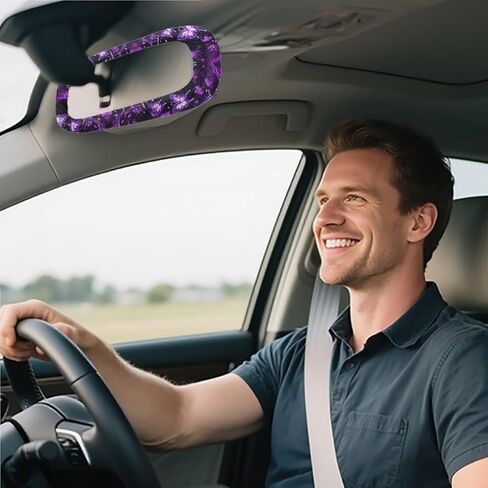Women Galaxy Butterfly Car Accessories Interior Set 14 Pcs Purple Butterfly Car Seat Cover Full Set with Steering Wheel Cover Front Side Mirror Covers Thin Armrest Pads Coasters Universal in Kuwait