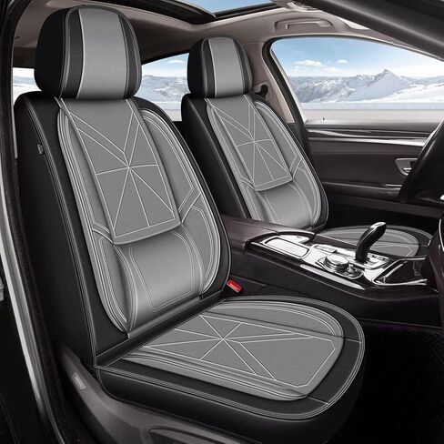 أغطية مقاعد السيارة IKABEVEM مجموعة كاملة تناسب Honda HRV 2016-2025 2026: 5 ملحقات داخلية للسيارات، غطاء وسائد مقعد السيارة من الجلد الصناعي المقاوم للماء (بيج وأسود) in Kuwait