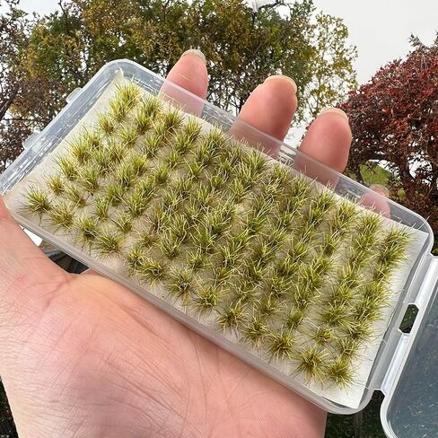 Miniature Grass Tuft Clusters 0.8cm Height - 104 Pcs 9 Color Varieties for Model Railway Diorama, Train Layout, Car Scene & Miniature Scenery Accessories (Yellow1) in Saudi Arabia