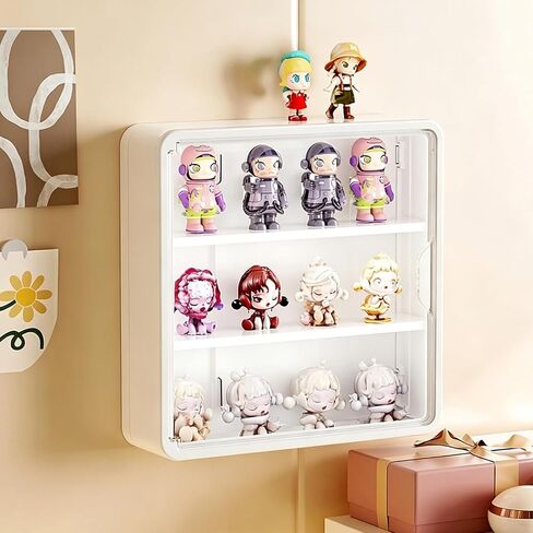 Clear Display Case for Figures, Wall Mounted or Desktop Collectibles Display Cabinet with Magnetic Door, Mini Figure Display Organizer for Toys and Small Collectibles (Purple, 4 Tiers) in Saudi Arabia