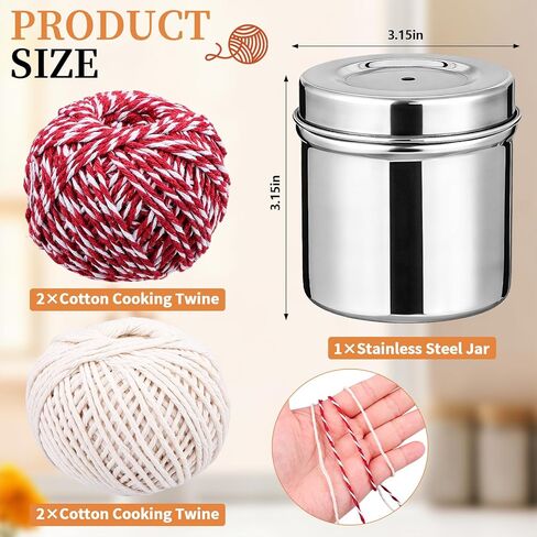 4 Pack Kitchen Twine with Stainless Steel Dispenser Butchers Cooking Twine 246FT 2mm Cotton Kitchen String for Turkey Trussing and Meat Prep for Roasting Kitchen Use Gift Wrapping DIY&Festive Holiday in Saudi Arabia