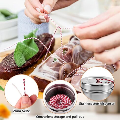 4 Pack Kitchen Twine with Stainless Steel Dispenser Butchers Cooking Twine 246FT 2mm Cotton Kitchen String for Turkey Trussing and Meat Prep for Roasting Kitchen Use Gift Wrapping DIY&Festive Holiday in Saudi Arabia