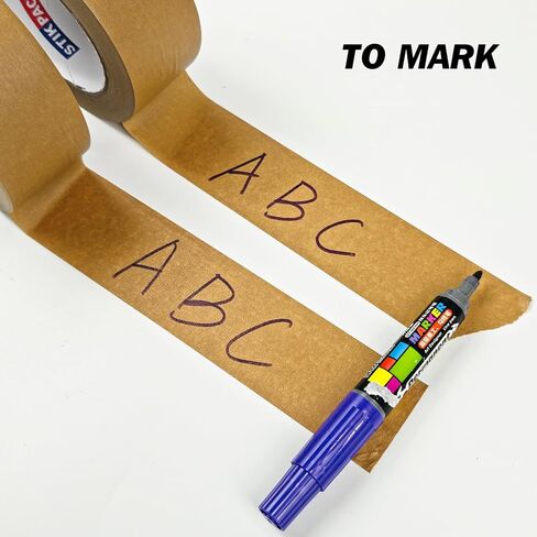 3-Pack,Kraft Paper Tape, 2Inch x 55yds, Kraft Packing Tape,Self-Adhesive and Easy to Tear,Eco-Friendly and Biodegradable, Writable, No Noise Paper Packaging Tape for Masking, Sealing,Packing in Saudi Arabia