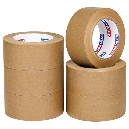 3-Pack,Kraft Paper Tape, 2Inch x 55yds, Kraft Packing Tape,Self-Adhesive and Easy to Tear,Eco-Friendly and Biodegradable, Writable, No Noise Paper Packaging Tape for Masking, Sealing,Packing in Saudi Arabia