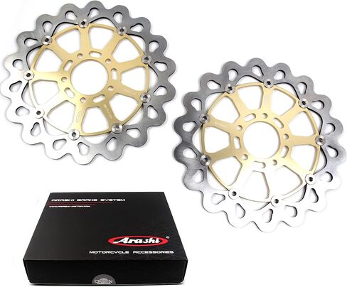 دوارات أقراص الفرامل الأمامية من أراشي لسوزوكي هايابوسا GSXR 1300 GSX1300R 1999-2007 Gen 1، GSXR 600 1997-2003 750 1996-2003 1000 2001-2002، GSX1400 2002-2007، قطع غيار ملحقات الدراجات النارية الذهبية in Kuwait