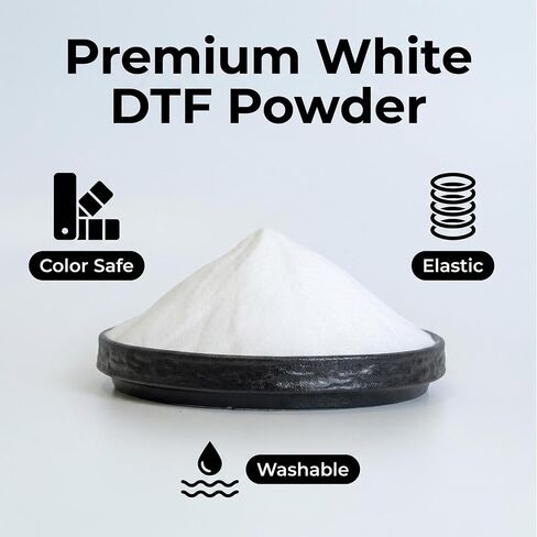 مسحوق نقل DTF 500 جم / 1.1 رطل - مسحوق لاصق ممتاز يذوب بالحرارة للطباعة المباشرة على الأفلام، التصاق قوي، ملمس ناعم، مقاوم للغسيل للقطن والبوليستر والخليط in Kuwait