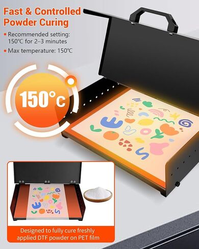 A3 DTF Oven Dryer for PET Film Heat Transfer, Horno para DTF Powder Oven Curing 150° Control Super Fast Curing for Heat Transfer Printing A3 A4 A5 T-Shirt Printing for Home Studios/DTF Shops in Saudi Arabia
