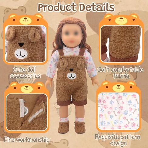 3 Sets Baby Doll Clothes for 14-18 Inch Dolls, Fashion Doll Clothes Outfits Accessories Onesie Hat Socks Top for New Born Baby Dolls Christmas Birthday Gift for Girls in Kuwait