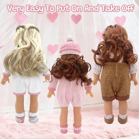 3 Sets Baby Doll Clothes for 14-18 Inch Dolls, Fashion Doll Clothes Outfits Accessories Onesie Hat Socks Top for New Born Baby Dolls Christmas Birthday Gift for Girls in Kuwait