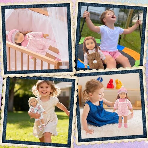 3 Sets Baby Doll Clothes for 14-18 Inch Dolls, Fashion Doll Clothes Outfits Accessories Onesie Hat Socks Top for New Born Baby Dolls Christmas Birthday Gift for Girls in Kuwait