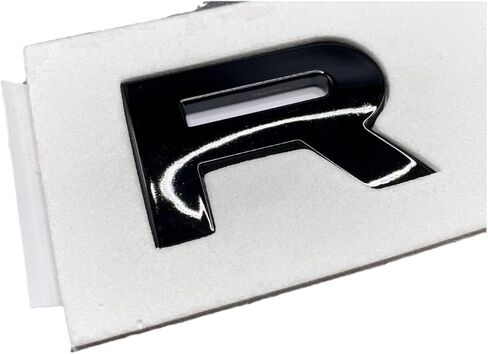 Sports Line 3D Raised Hood and Rear Letter Emblems with Black 3M Adhesive Backing, Easy Installation for Car Styling (RR Bright Black) in Saudi Arabia