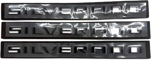 3pack for Silverado Plus Emblems 2019-2026 3D Letters Badges Compatible with Silverado (Gloss Black) in Kuwait