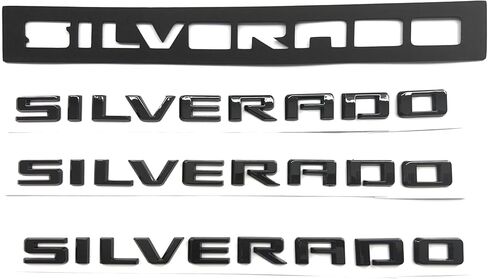 3pack for Silverado Plus Emblems 2019-2026 3D Letters Badges Compatible with Silverado (Gloss Black) in Kuwait