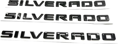 3pack for Silverado Plus Emblems 2019-2026 3D Letters Badges Compatible with Silverado (Gloss Black) in Kuwait